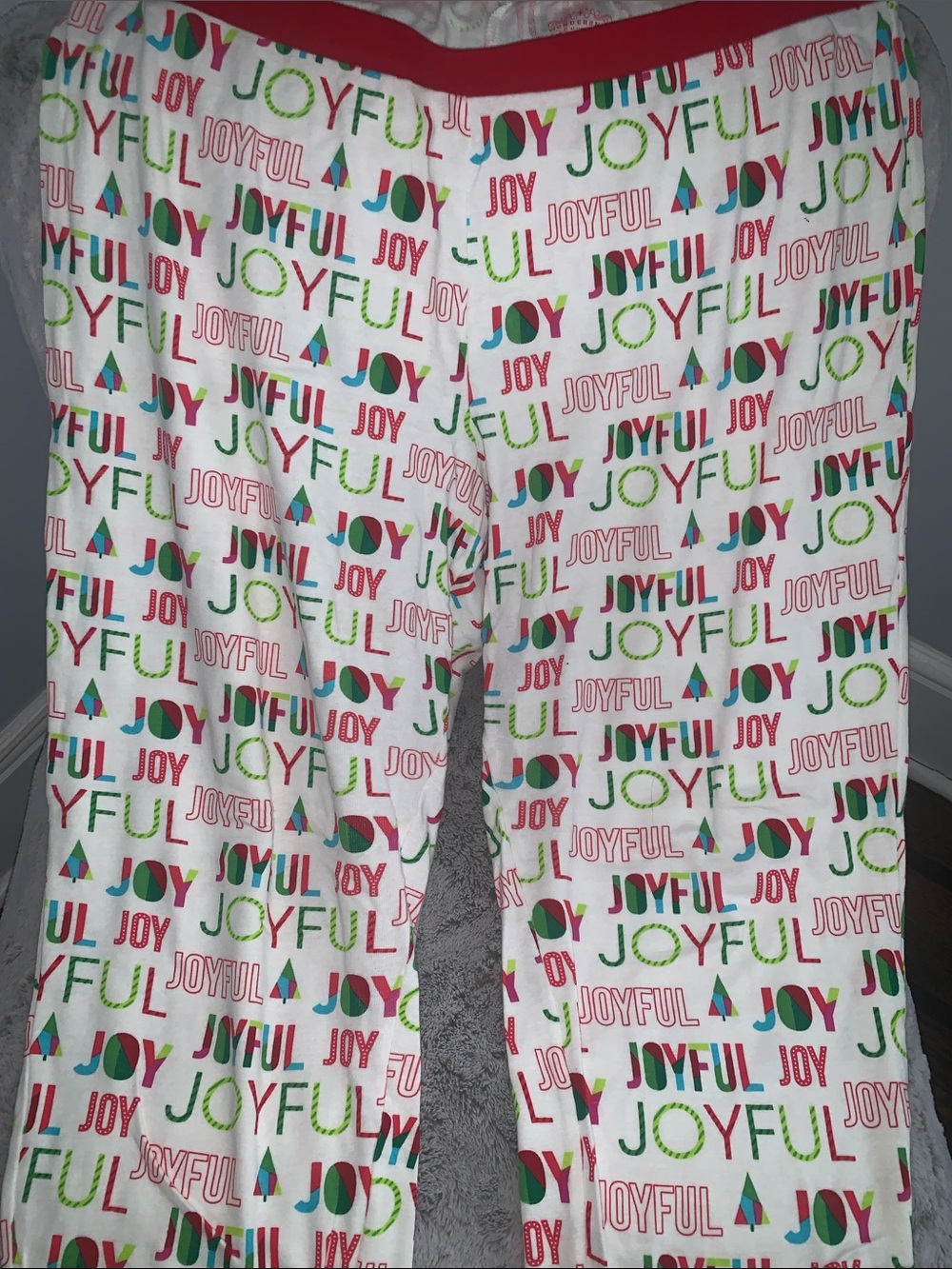 🆕-Wondershop Women’s Red-Trim 'Joyful' Multicolor Pajama Set - Picture 5 of 6